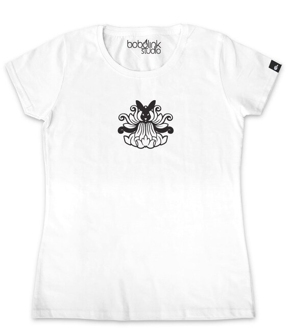 HANAHAII × tripleS Flower Rabbit T-shirt (2 COLOR) Easter Bunny Rabbit Women - Happy Bunny Flower Graphic Girls