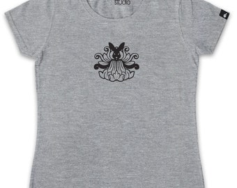 HANAHAII × tripleS Flower Rabbit T-shirt (2 COLOR) Rabbit Flower II Women's T-shirt, Hand Printed, Screen