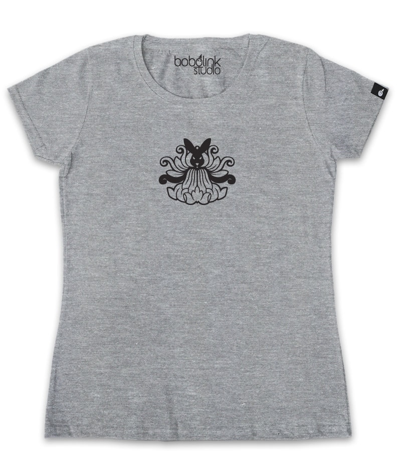 HANAHAII × tripleS Flower Rabbit T-shirt (2 COLOR) Rabbit Flower II Women's T-shirt, Hand Printed, Screen