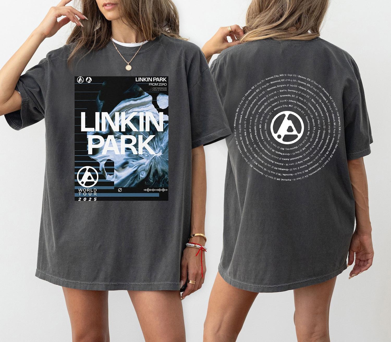 Vintage Linkin Park From Zero World Tour 2025 2 Side Unisex T-shirt, Linkin Park Music Concert, Gift For Fan