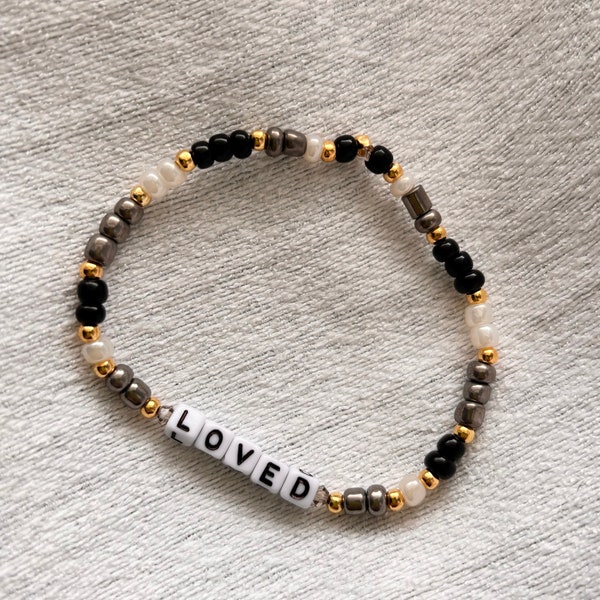 Black beaded option,Custom personalized beaded bracelet, EncouraGems, friendship bracelet