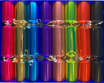 Fill Your Own Christmas Crackers - Box of 8 crackers in metallic colours