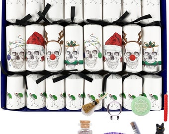 The Dark Side of Christmas - Set of 8 Christmas Skull Crackers from the Skullery