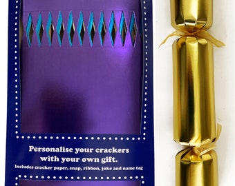 Set of 12 Flat Pack Bright Metallic Make Your Own Christmas Crackers