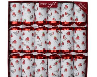 Set of 6 Racing Robin Christmas Crackers by Robin Reed