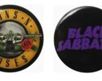 Rock and Roll Badges:Guns and Roses, Black Sabbath  - Christmas Stocking Fillers