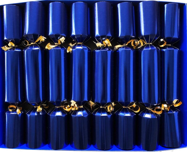 Fill Your Own Christmas Crackers Box of 8 crackers in metallic colours Midnight Blue