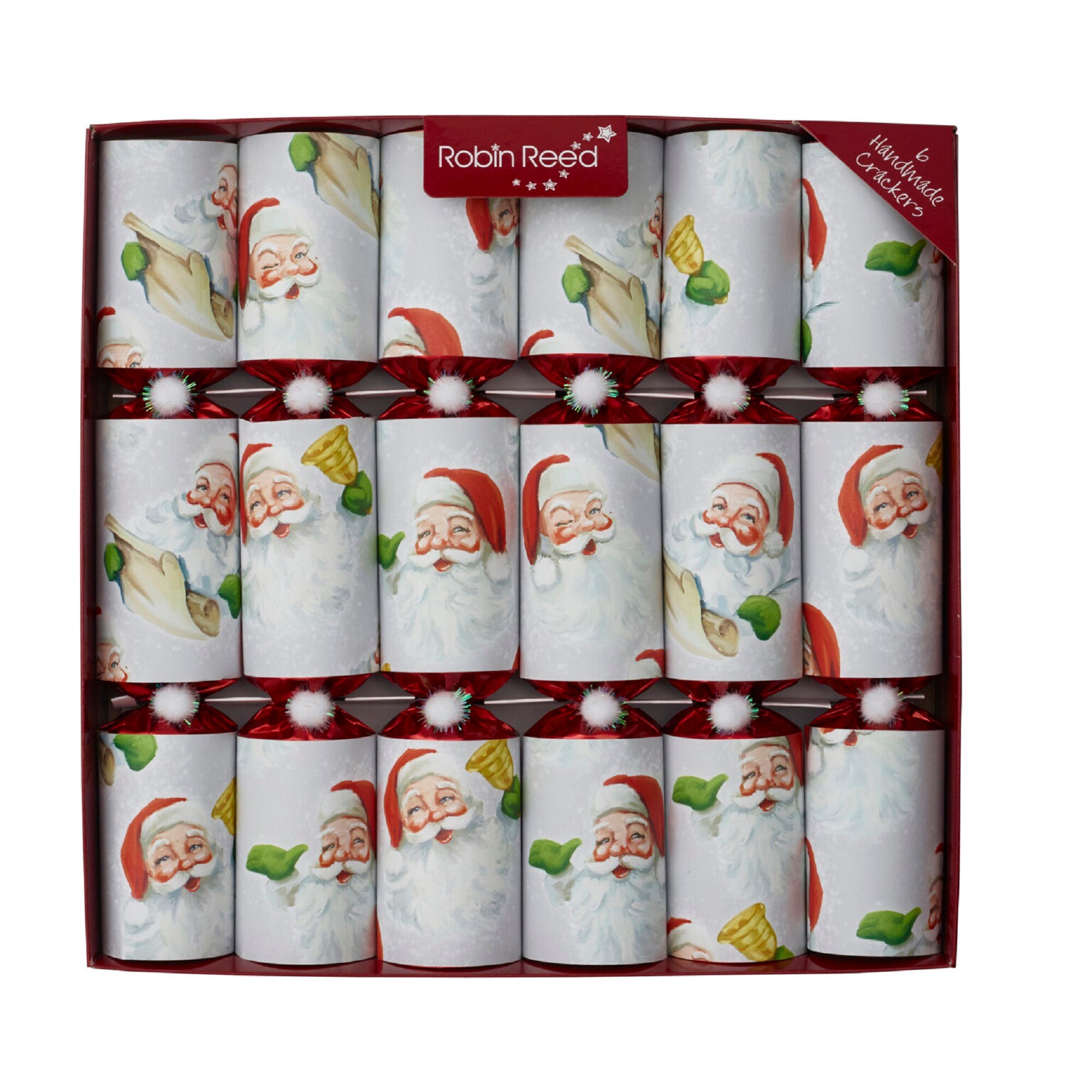 Set of 6 Racing Santa Christmas Crackers by Robin Reed