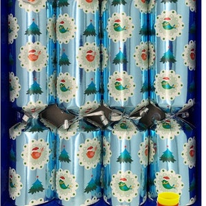 Set of 4 Family Fun Magic Tricks Christmas Crackers - Winter Birds Design