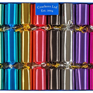 Fill Your Own Christmas Crackers Box of 8 crackers in metallic colours Mixed