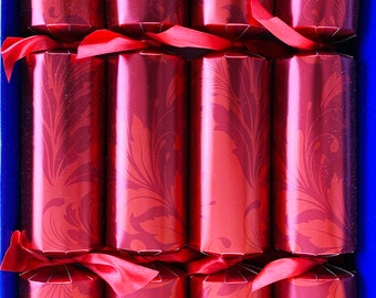 Set of 4 Luxury Christmas Crackers with little glass santas  - assorted cracker designs