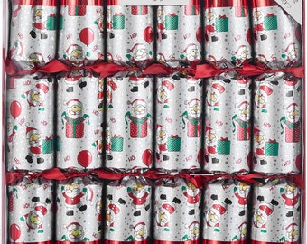 Set of 6 Racing Santa Ho Ho Ho Christmas Crackers by Robin Reed