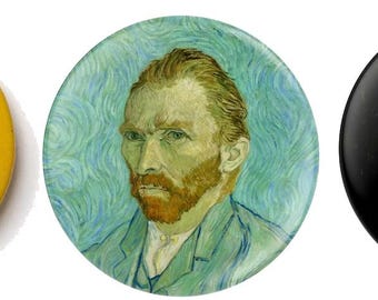 Badges for Arty Adults! Classic Van Gogh images on a badge. Ideal for Christmas Cracker fillers or Secret Santa