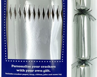 Set of 12 Flat Pack Make Your Own SilverChristmas  Crackers