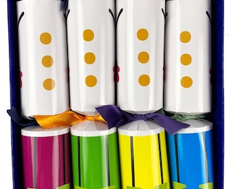 Set of 4 Luxury Christmas Crackers with little glass animal figurines - assorted designs