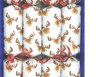 Set of 4 Pewter Dinosaurs content Christmas Crackers - Assorted Design