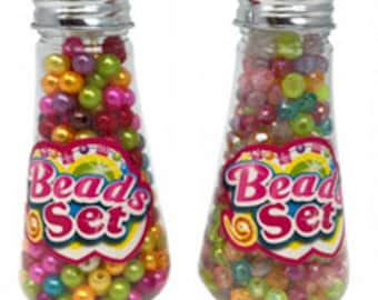 Set of 6 Jewellery Beads in little bottle 9cm - ideal cracker /advent calendar filler