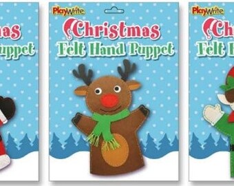 Sew Your Own Christmas Hand Puppets - assorted designs Santa. Elf, Reindeer