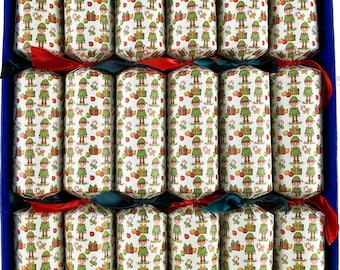 Set of 12 Elf Design Fill Your Own Christmas Crackers