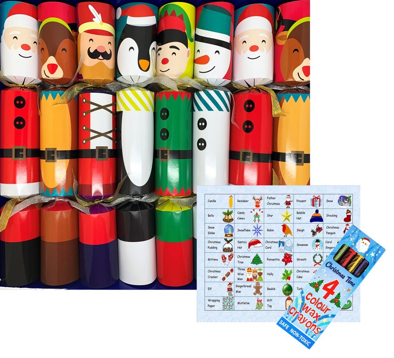 Set of 8 Bingo Christmas Crackers from Crackers Ltd assorted designs Great family fun