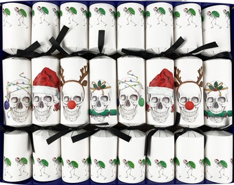 The Dark Side of Christmas - Set of 8 Christmas Skull Crackers from the Skullery