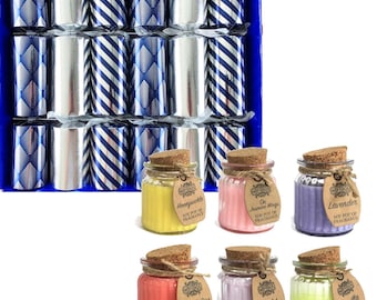 Christmas Crackers – Scented Soy Candle Gift Set, Hats & Jokes