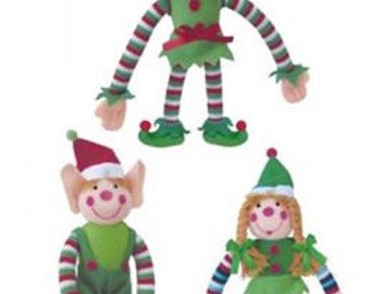 Set of 3 Hanging Elves- Great Christmas Gift Stocking Filler