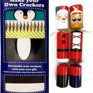DIY Christmas Crackers Kit – Festive Characters, Set of 12