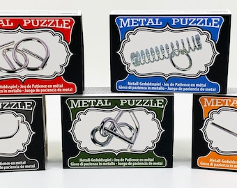 Matchbox Metal Puzzle - assorted themes,  Ideal for christmas cracker content or advent calendars