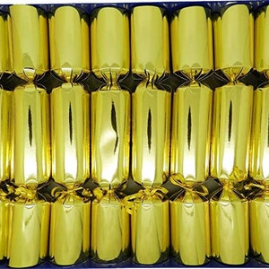 Fill Your Own Christmas Crackers Box of 8 crackers in metallic colours Gold