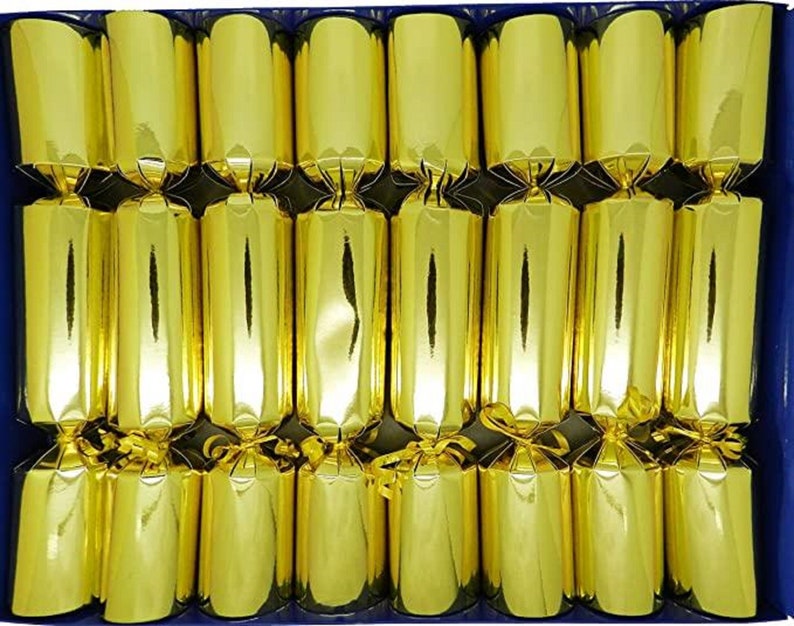 Fill Your Own Christmas Crackers Box of 8 crackers in metallic colours Gold