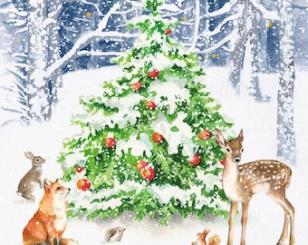 Winter Forest Design Christmas Napkin Pack.  (20 in a pack)