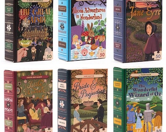 Mini Classic Novel Jigsaw Puzzle in a Matchbox  50 piece. Assorted Classic Books to choose from