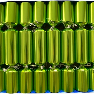 Fill Your Own Christmas Crackers Box of 8 crackers in metallic colours Lime