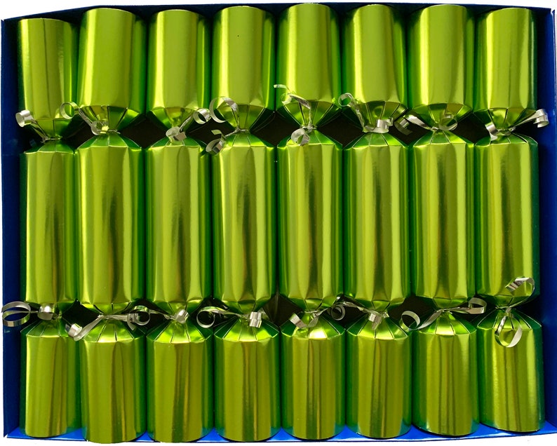 Fill Your Own Christmas Crackers Box of 8 crackers in metallic colours Lime