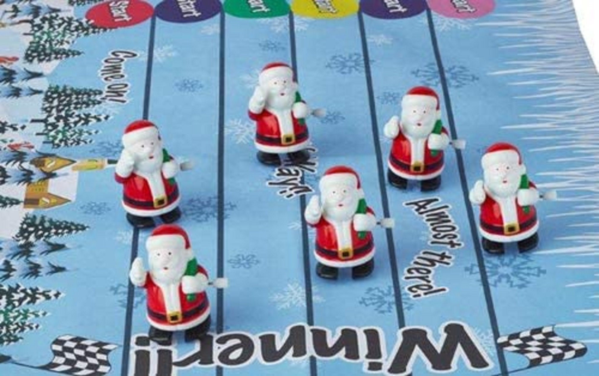 Set of 6 Racing Santa Christmas Crackers by Robin Reed