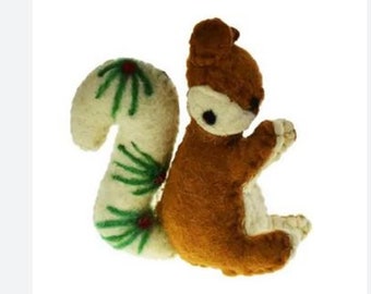 Felt Squirrel - Fair Trade Hanging decoration