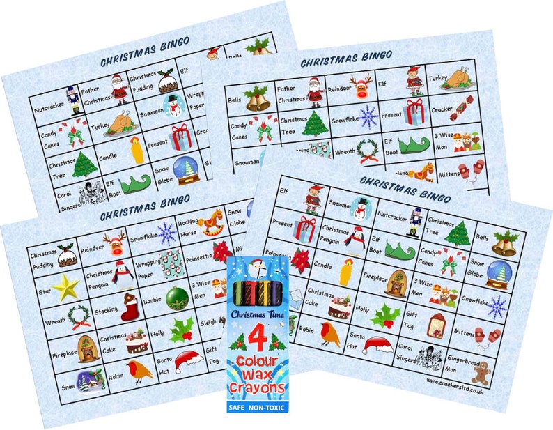 Set of 8 Bingo Christmas Crackers from Crackers Ltd assorted designs Great family fun