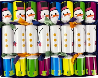 Set of 8 Fill Your Own Christmas Crackers - Snowmen or Gonk Designs