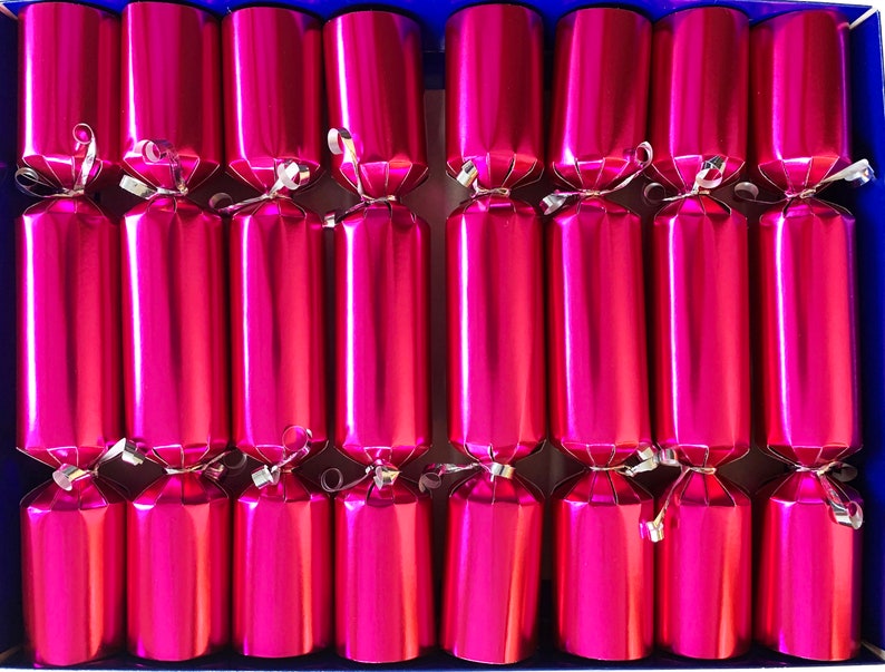 Fill Your Own Christmas Crackers Box of 8 crackers in metallic colours Pink