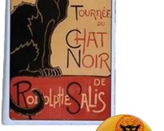 Cat Badge in a Cat gift box  - Ideal for Christmas Cracker filler or Secret Santa