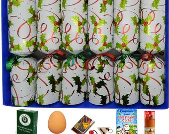 Set of 12 Family Christmas Crackers , assorted design great gifts