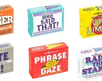 Set of 6 Mini Games in a Matchbox - assorted themes