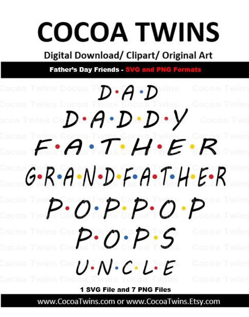 Download Fathers Day Friends by Cocoa Twins ExclusiveOriginal | Etsy