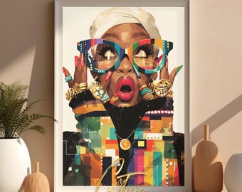Colorful Woman Art Print: High-Resolution Digital Download