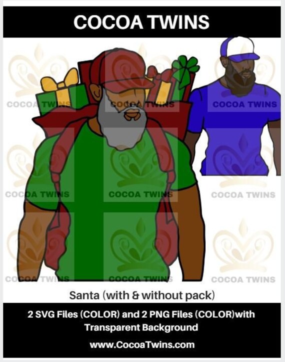 Download Santa By Cocoa Twins Exclusiveoriginal African American Svg Etsy