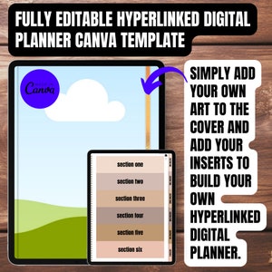Create Your Own 2024 Hyperlinked Planner in Canva | PLR Rights | Fully Editable | Monetize Your MidJourney Ai Art | Customizable | GoodNotes