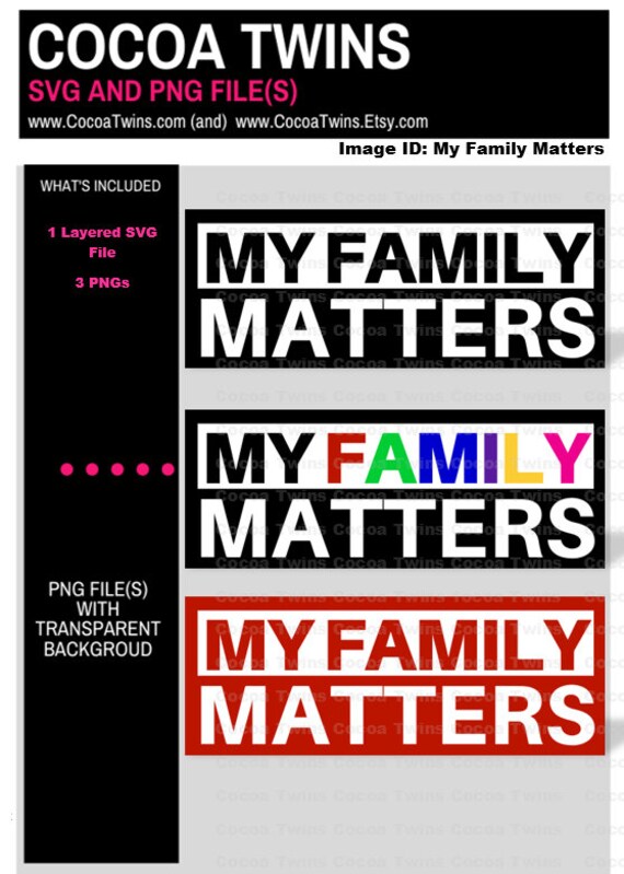 Download My Family Matters Bundle Svg Png Clip Art Digital File Etsy