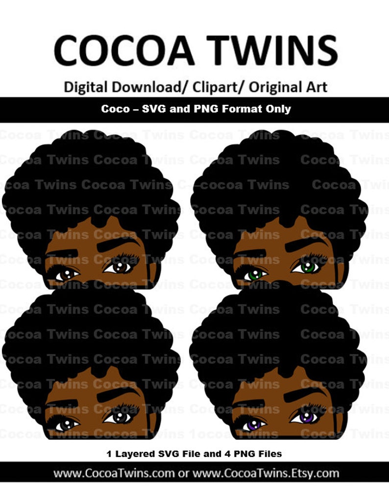 Download Clip Art Coco By Cocoa Twins Exclusive Original African American Svg Png Cut Files T Shirt Designs Black Girl Magic Cricut Art Collectibles