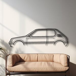 Peugeot 205 GTI Wall Art Decor, car Silhouette, Garage Sign, Custom Automotive decors, birthday gift for him